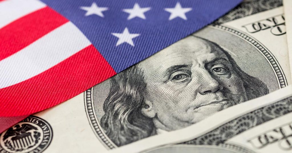 économie du drapeau du dollar américain